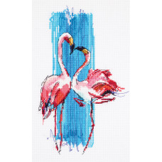 Набор для вышивания Крестиком PANNA (ПАННА) ПТ-7014 "Розовые фламинго" 25х16,5 см.