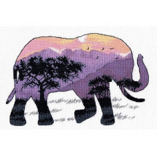 Набор для вышивания Крестом Овен 1049 "В мире животных. Слон", 25*17 см