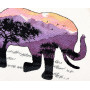 Набор для вышивания Крестиком Овен 1049 "В мире животных. Слон" 25х17 см.