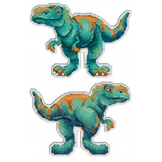 Набор для вышивания Крестиком Жар-Птица Р-271 "Динозавры. Тираннозавр" 10х13 см.