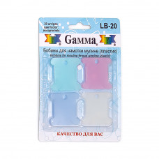 Шпульки / Бобины для ниток мулине Гамма (Gamma) LB-20, Пластик, Разноцветный, 4*3,7 см., 20 шт.