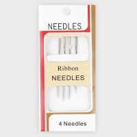 Иглы для Вышивания Лентой Ручные Needles №18-22 829494, Ушко Золотое Удлиненное, 4 шт., 4,4-4,9 см.