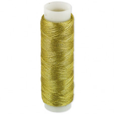 Швейные нитки металлизированные Гамма (Gamma) MY-02, Полиэстер 100%, 100,00 м., под золото
