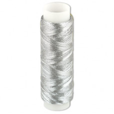 Швейные нитки металлизированные Гамма (Gamma) MY-02, Полиэстер 100%, 100 м., под серебро