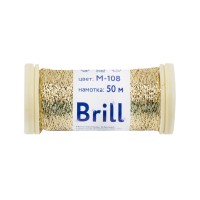 Нитки для вышивания Гамма (Gamma) Brill, М-108, под золото, 50 м. (по 1 шт)