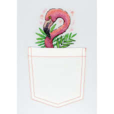 Набор для вышивания Крестом Жар-Птица В-248 "Розовый фламинго", 9*9 см