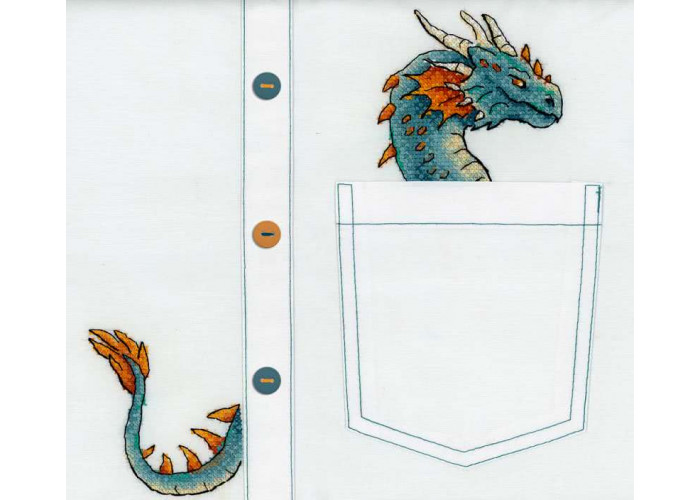 Набор для вышивания Крестиком Жар-Птица В-252 "Благородный дракон" 7х8, 8х8 см.