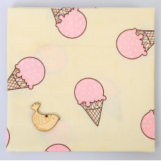 Ткань Набор для Пэчворка Арт Узор 4404275 "Клубничное мороженое", 50*90 см.