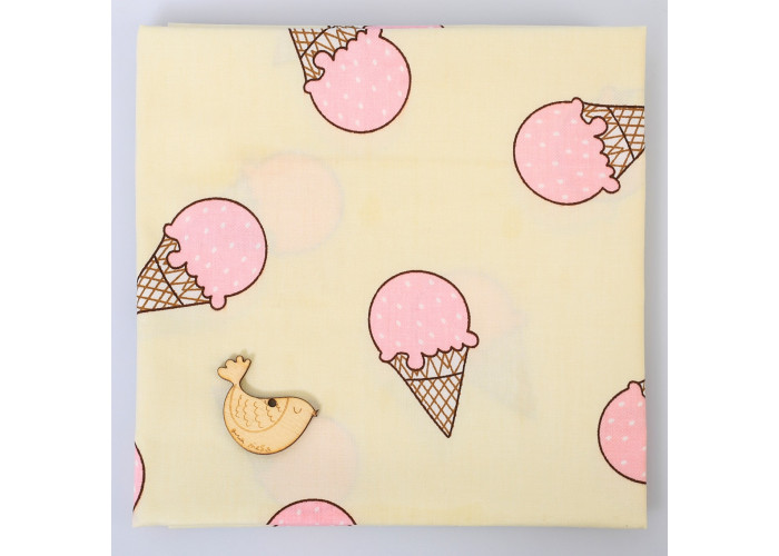 Ткань Набор для Пэчворка Арт Узор 4404275 "Клубничное мороженое", 50*90 см.