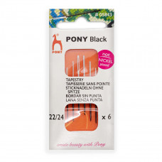 Иглы для Вышивки Ручные Pony №22-24 05843 BLACK Tapestrys, Ушко Белое ушко, 6 шт.