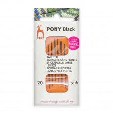 Иглы для Вышивки Ручные Pony №20 05889 BLACK Tapestrys, 6 шт.