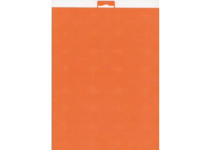 Канва для вышивания Однотонная Пластиковая 14ct М.П. Студия К-056 Оранжево-красная 28*21см (по 1 шт)
