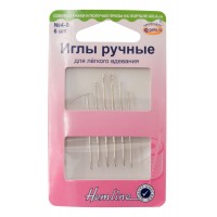 Иглы для Легкого вдевания Ручные Hemline №4-8 216.48, Ушко с Открытым верхом, 6 шт.