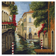 Набор для вышивания Крестом Luca-S B240 "Венеция в цветах", 28*28 см