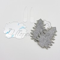 Подставка Двое из ларца "Льдинка" + ель серебро", 8*5 см.